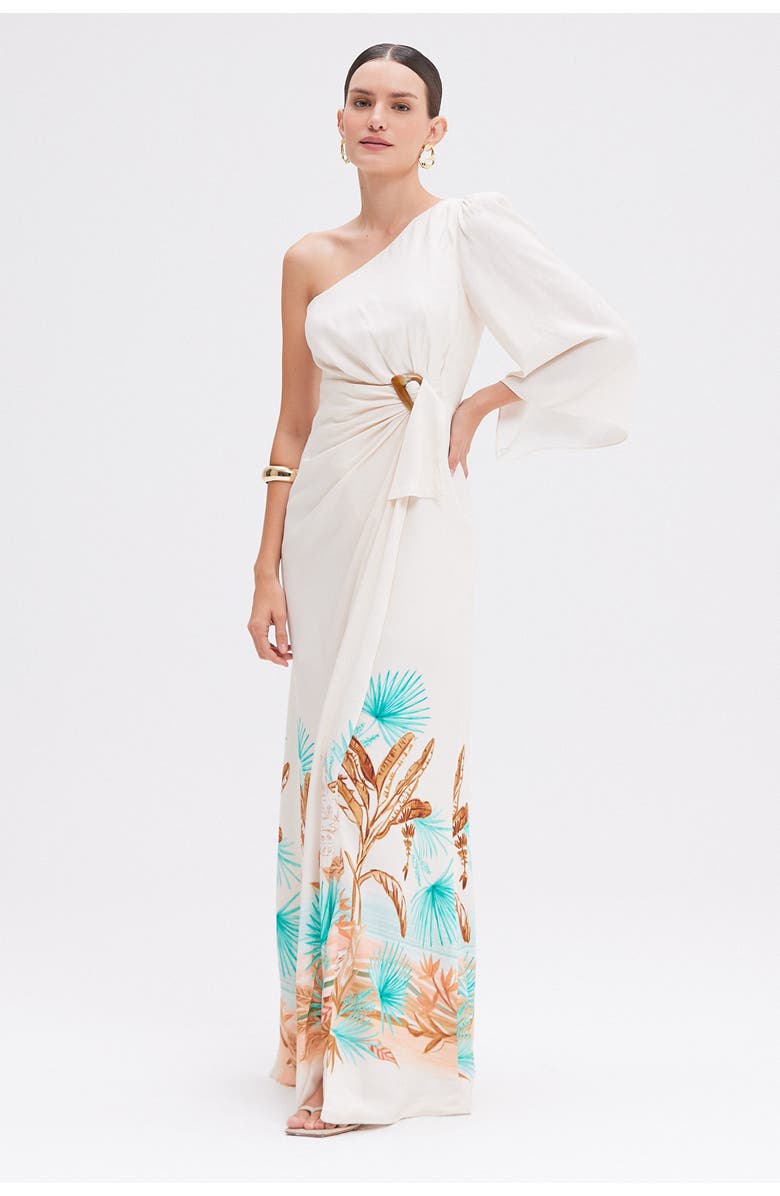 PatBO Bananeira Tropical One Shoulder Maxi Dress, Alternate, color,