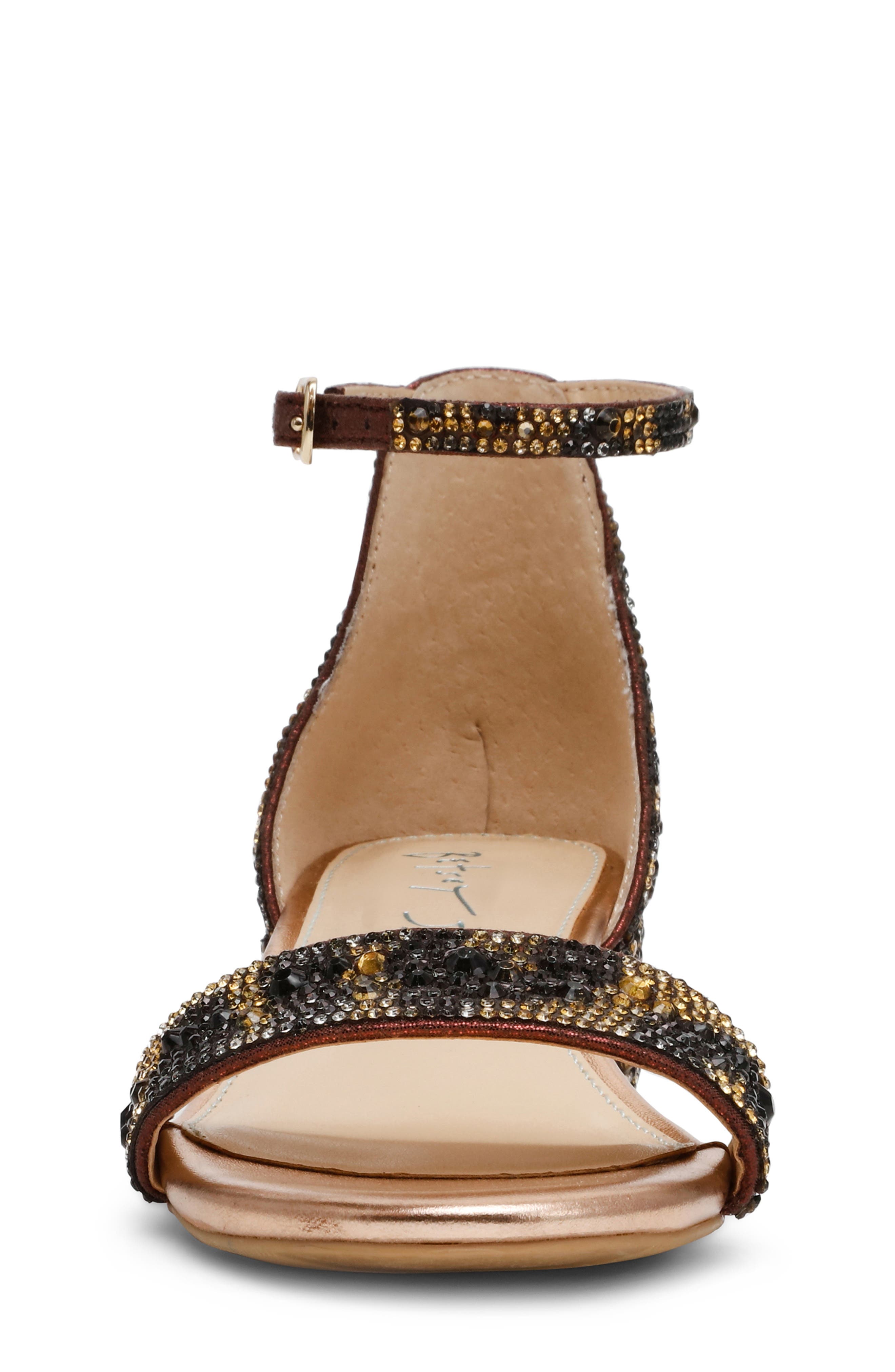 Betsey Johnson Rhinestone Ankle Strap Sandal, Alternate, color, Leopard