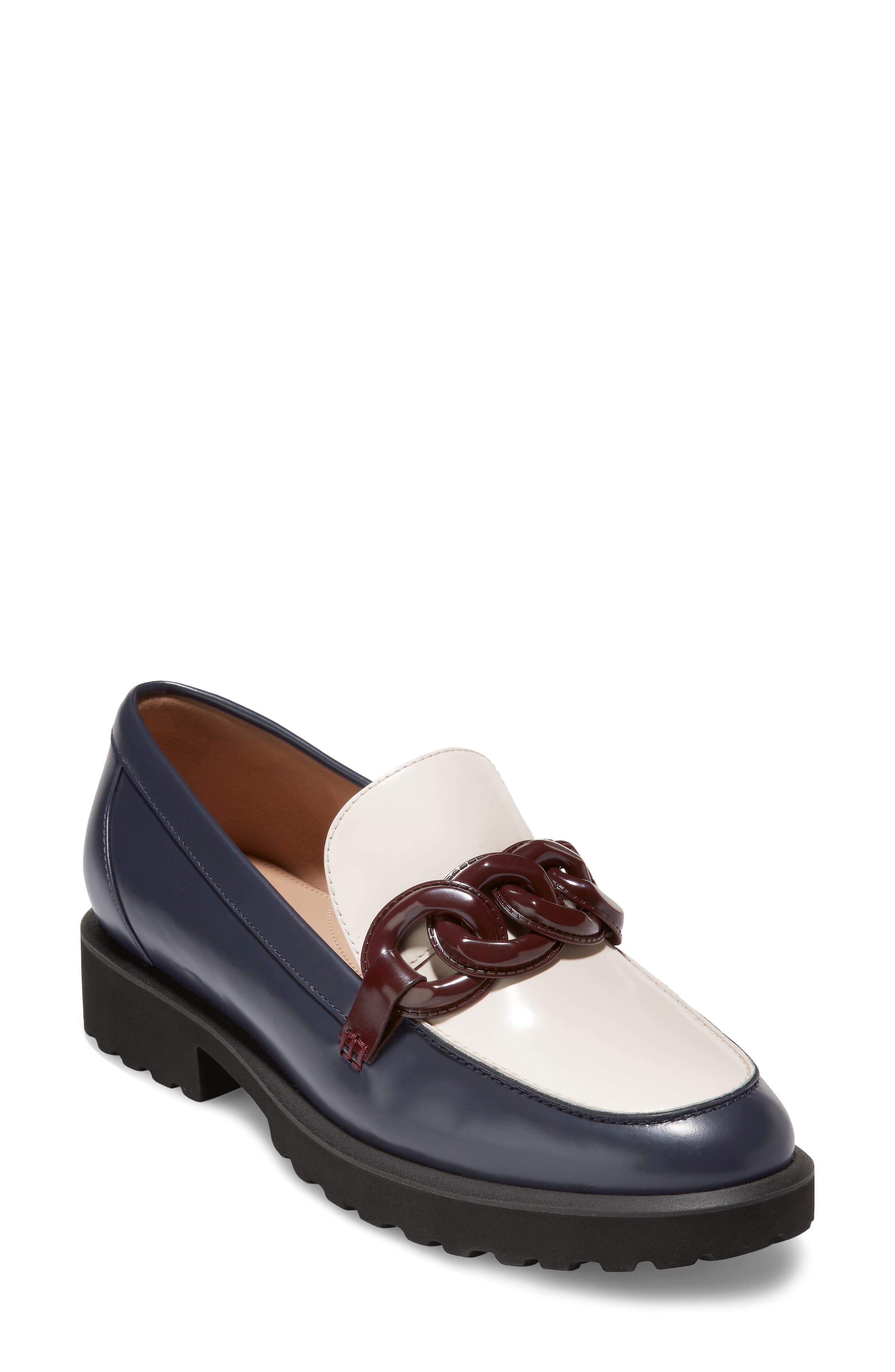 Geneva Chain Loafer, Main, color, NAVY BLAZE