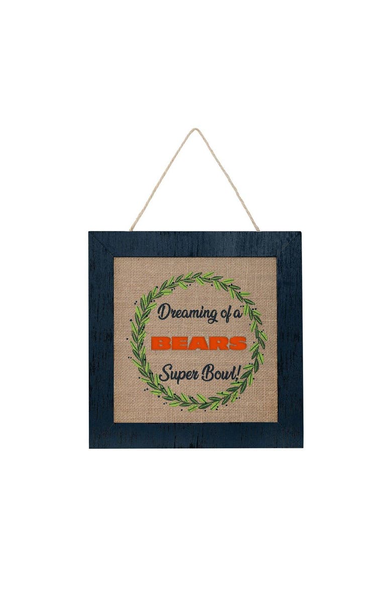 FOCO Chicago Bears 12'' Double-Sided Burlap Sign, Main, color, 