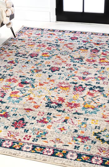 Modern Persian Boho Floral Area Rug