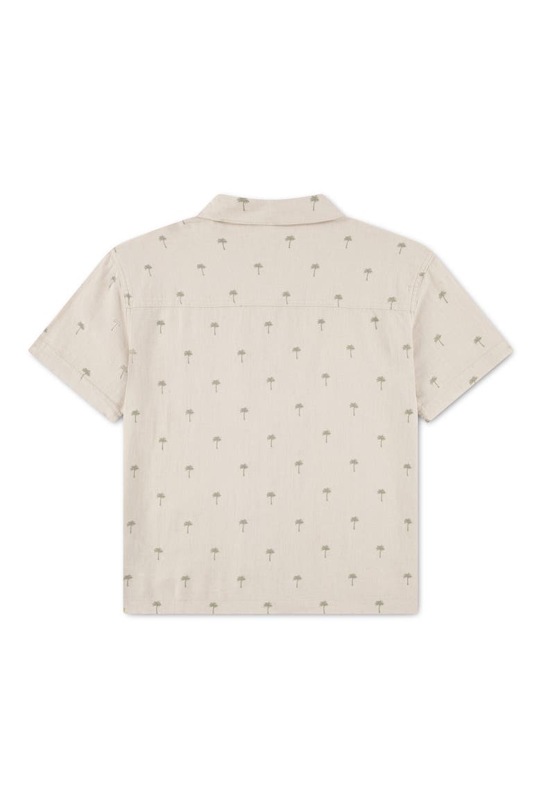 Kids' Linen Blend Camp Shirt, Alternate, color, SEAGRASS