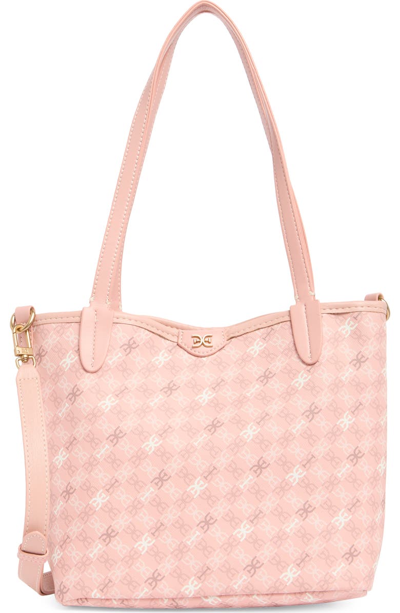 Sam Edelman Small Harper Monogram Shopper Tote, Main, color, Coral