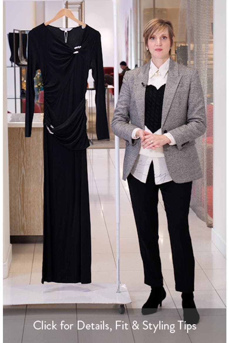 Viela Hardware Detail Long Sleeve Maxi Dress video