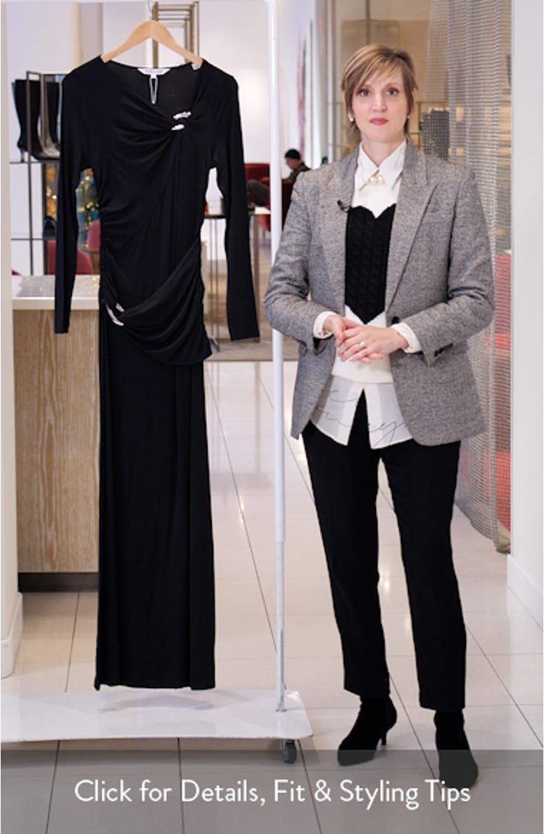 Viela Hardware Detail Long Sleeve Maxi Dress, sales video thumbnail