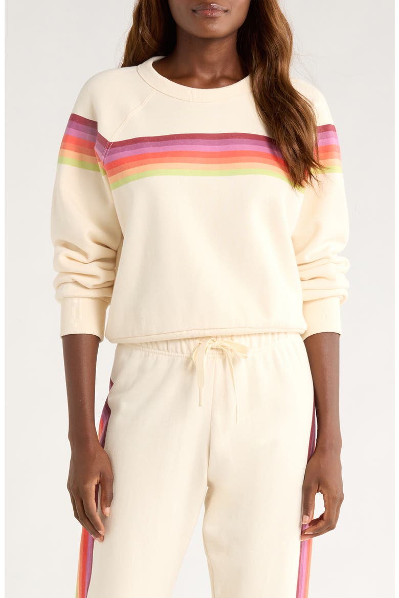 Cloud 9 Stripe Cotton Blend Sweatshirt, Main, color, ANT WHITE