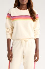 Marine Layer Cloud 9 Stripe Cotton Blend Sweatshirt