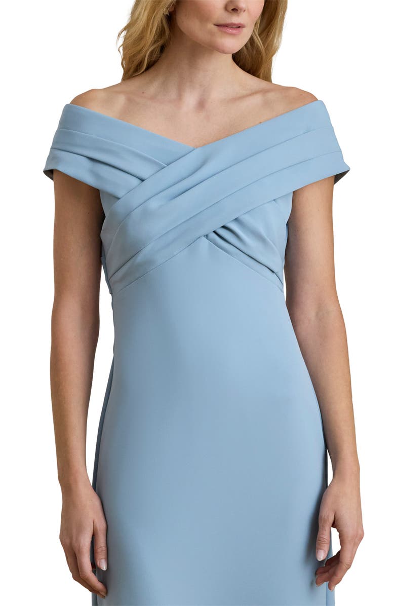 Lauren Ralph Lauren Irene Off the Shoulder Polished Crepe Gown, Alternate, color, Blue Note