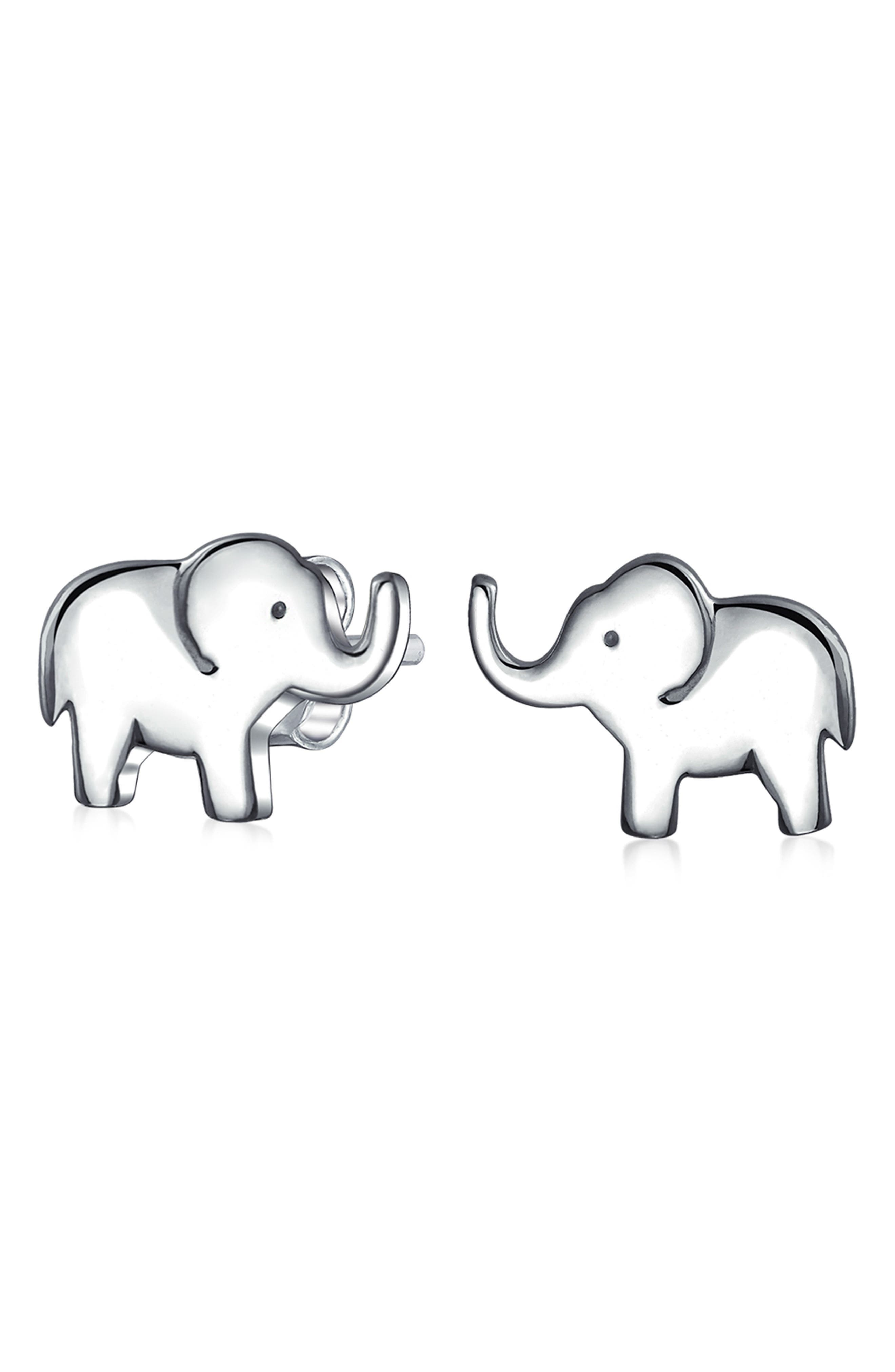 BLING JEWELRY Animal Lover Elephant Stud Earrings