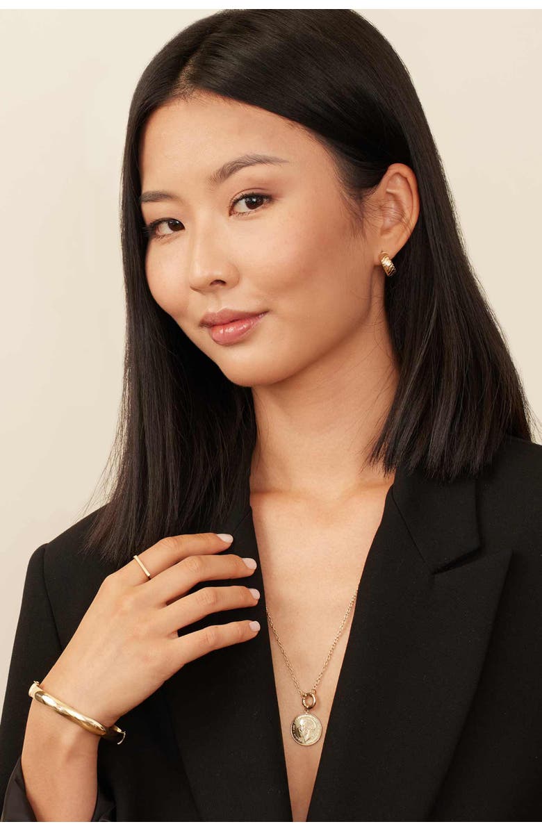 Oradina 14K Yellow Gold Majesty Coin Pendant Necklace, Alternate, color, 