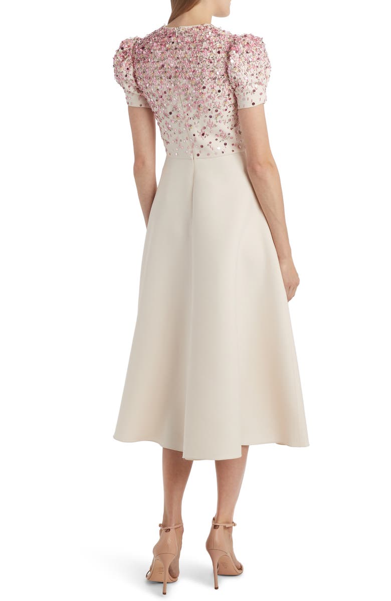 Valentino Embroidered A-Line Midi Dress, Alternate, color,