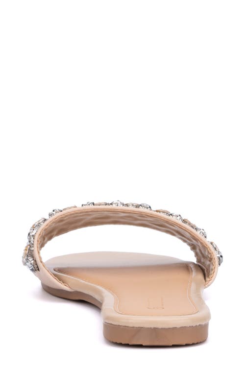 Shop Olivia Miller Gem Slide Sandal In Beige