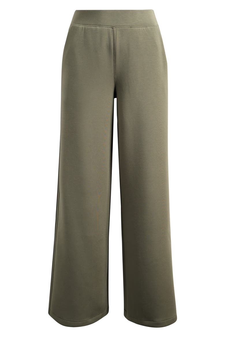 Pintuck High Waist Wide Leg Pants, Alternate, color, HERB