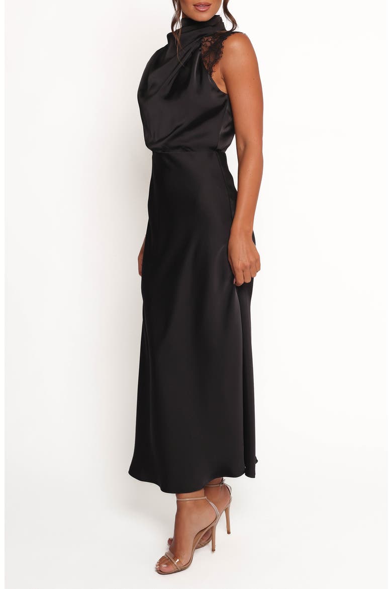 Anabelle Halter Neck Maxi Dress, Alternate, color, BLACK