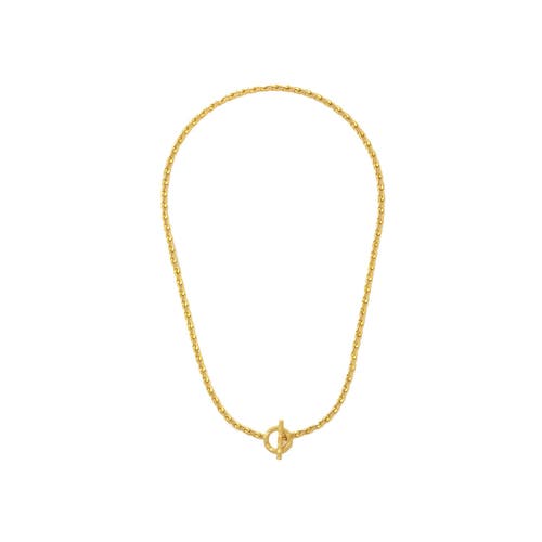 Ottoman Hands Thea Snake Chain Necklace With T-bar In Gold