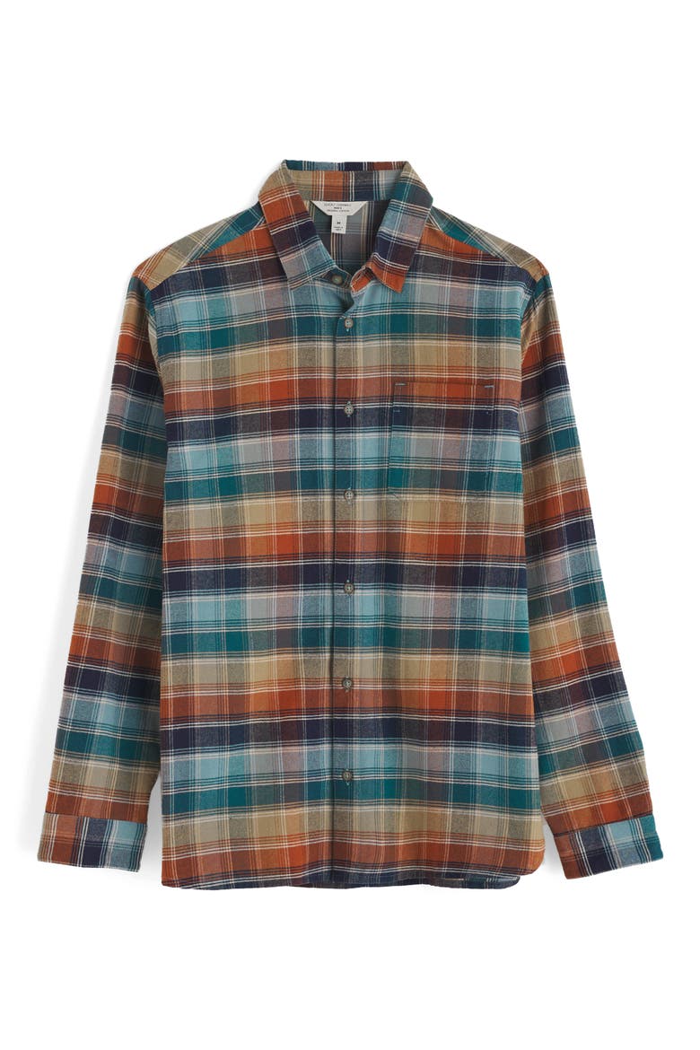 Fathomer Plaid Organic Cotton Flannel Button-Up Shirt, Alternate, color, ROOT CELLAR LIGHT WADE