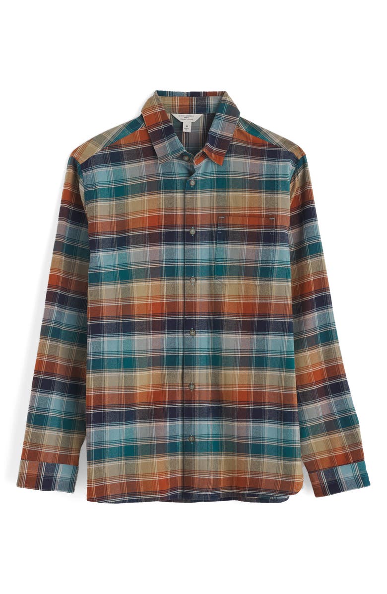 Seasalt Cornwall Fathomer Plaid Organic Cotton Flannel Button-Up Shirt, Alternate, color, Root Cellar Light Wade