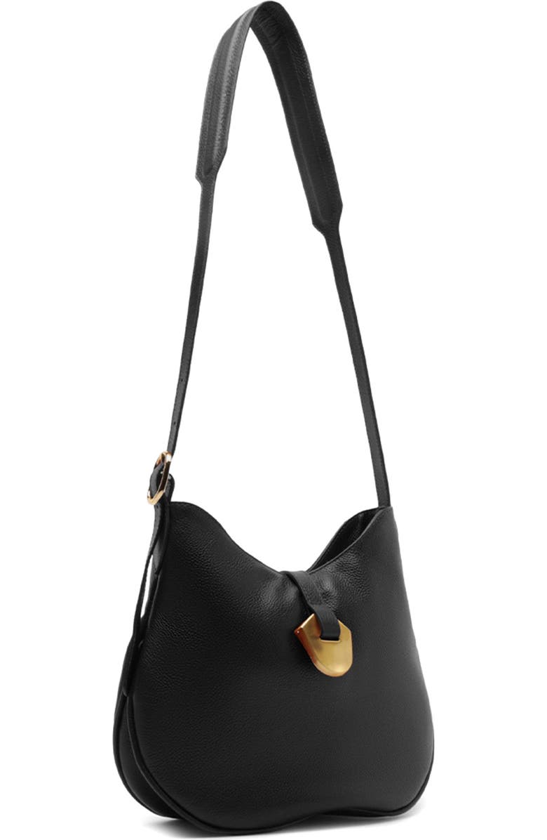 Arezzo Medium Sabrina Leather Crossbody Bag, Alternate, color, Black