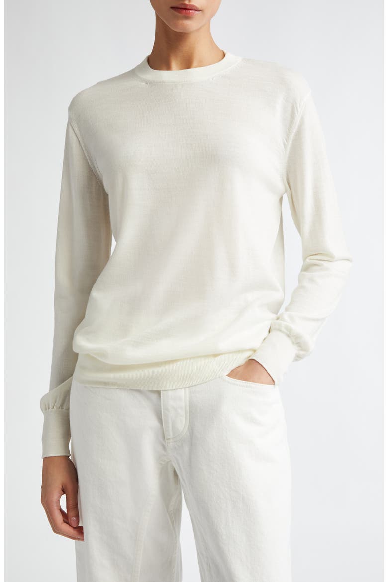 Superfine Merino Wool Crewneck Sweater, Main, color, NATURAL