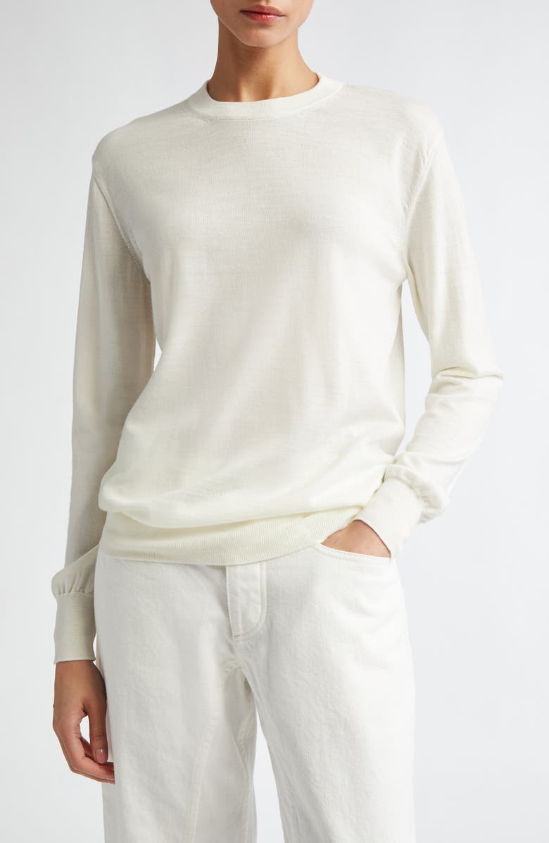 Jil Sander Superfine Merino Wool Crewneck Sweater, Main, color,