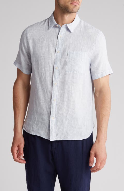 Classic Fit Beauville Stripe Linen Button-Up Shirt