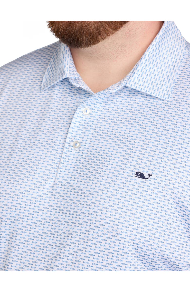 vineyard vines Big & Tall Printed Sankaty Performance Polo Shirt, Alternate, color, Micro Barracuda