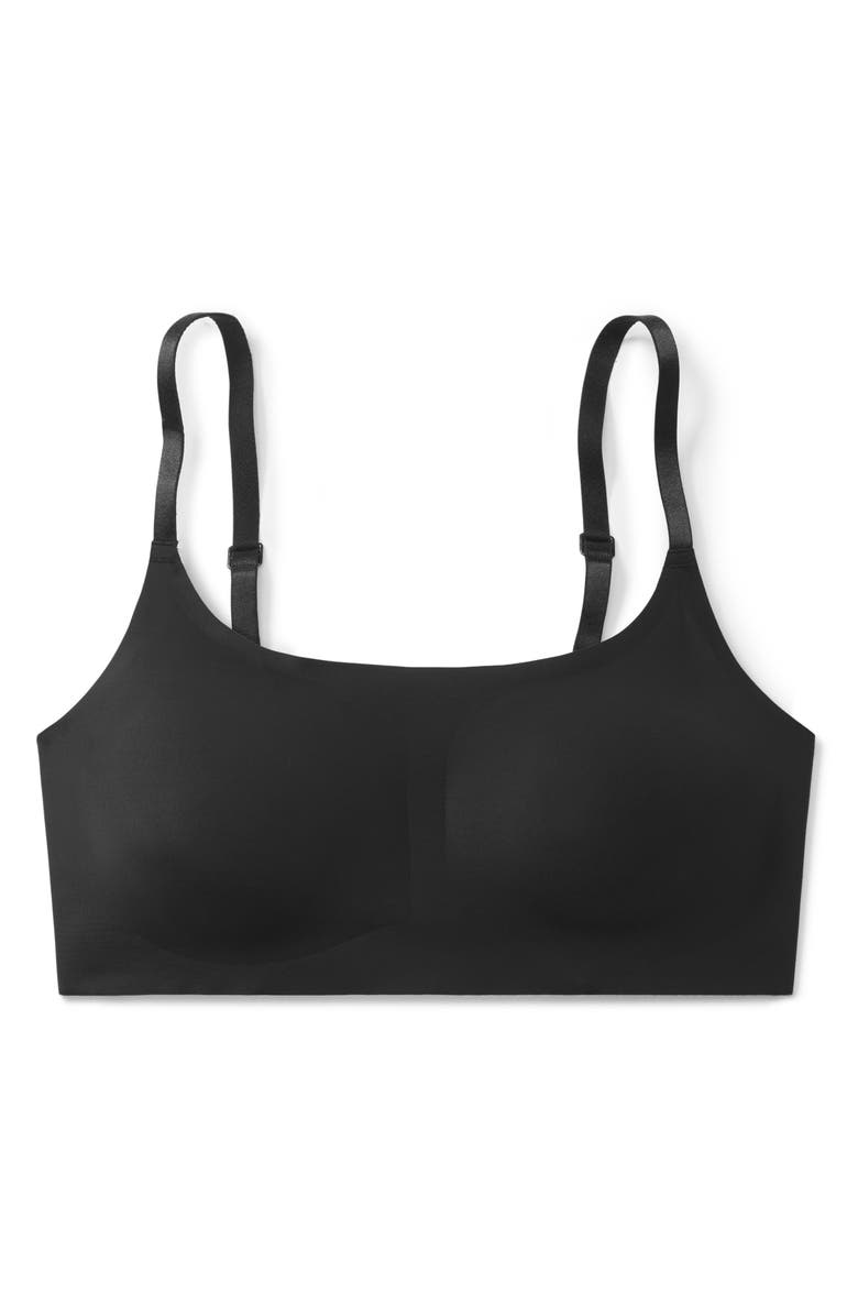 True & Co True Body Boost Scoop Neck Bralette, Alternate, color, Black