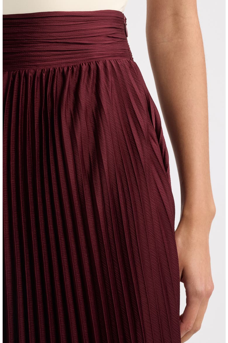 Ayla Pleated Maxi Skirt, Alternate, color, NOIR BERRY