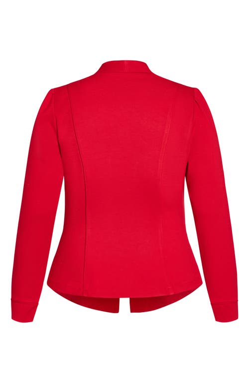 City Chic Liana Stretch Ponte Jacket In Red