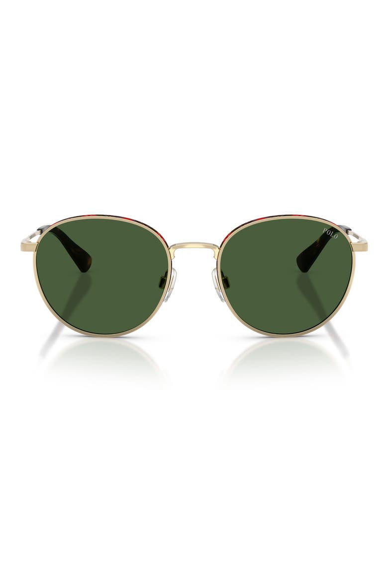 53mm Phantos Sunglasses, Main, color, SHINY PALE GOLD / BOTTLE GREEN