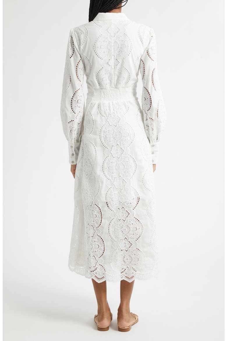 A Tiled Wonderland Eyelet Tie Waist Shirtdress, Alternate, color, A TILED WONDERLAND