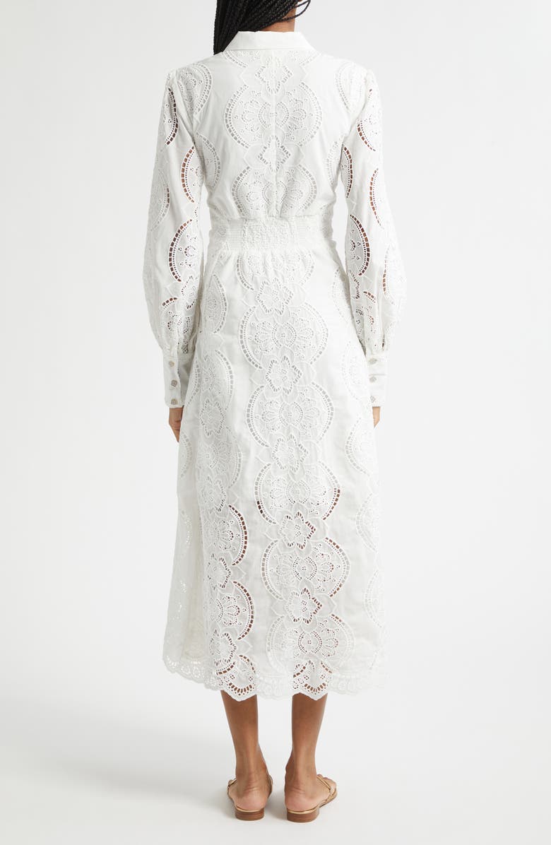 Camilla A Tiled Wonderland Eyelet Tie Waist Shirtdress, Alternate, color, A Tiled Wonderland