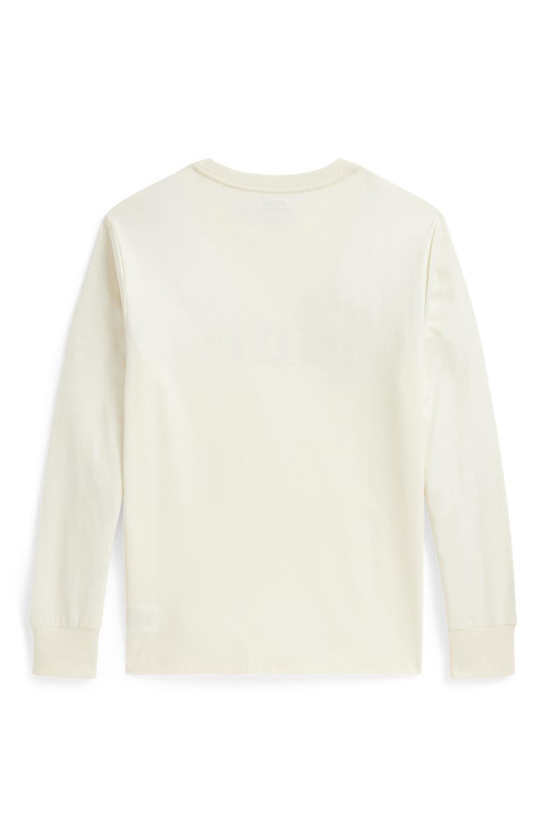 Kids' Logo Cotton Long Sleeve T-Shirt, Alternate, color, CLUBHOUSE CREAM