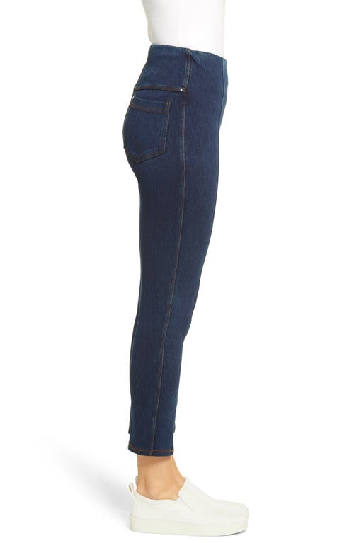 Lyssé Evelyn Split Hem Denim Leggings In Indigo