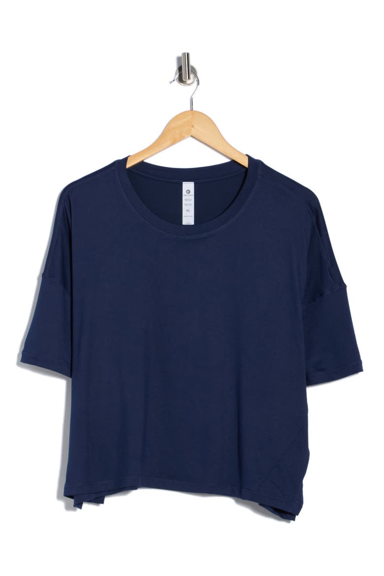 Supersoft Day One Boxy High-Low T-Shirt, Alternate, color, NAVAL BLUE