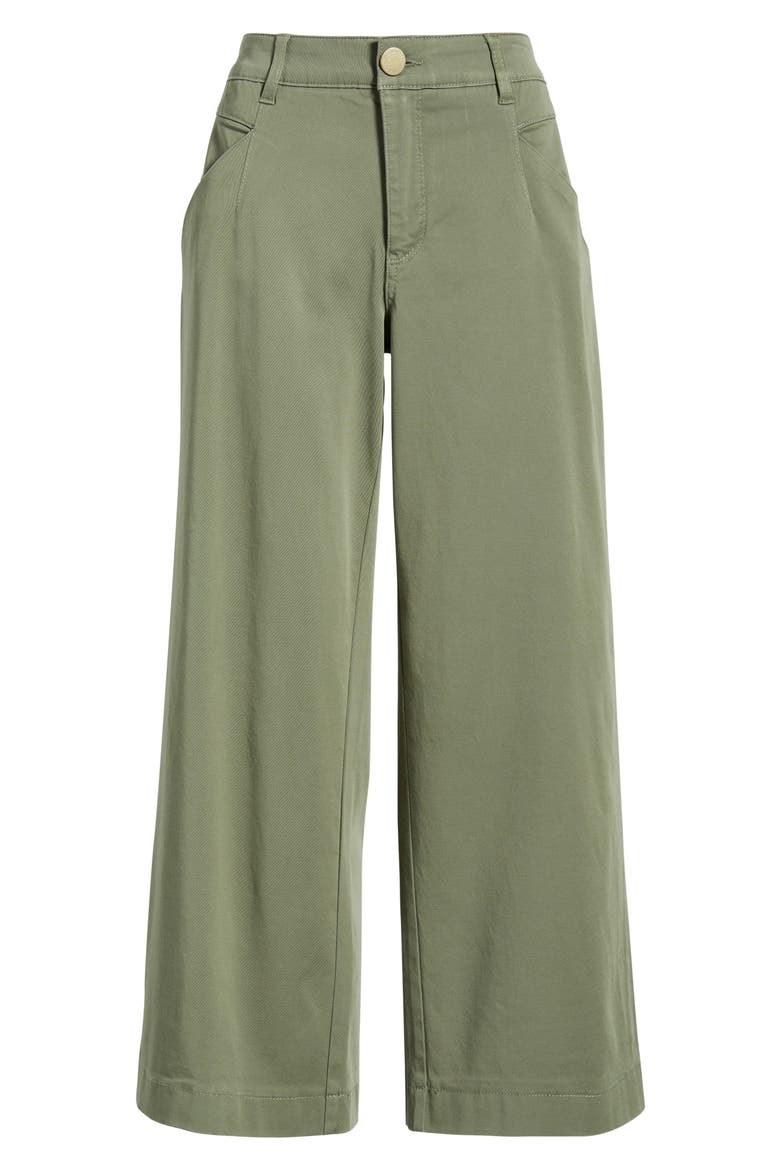 Wyatt Skyrise Crop Wide Leg Twill Pants, Alternate, color, LILY PAD