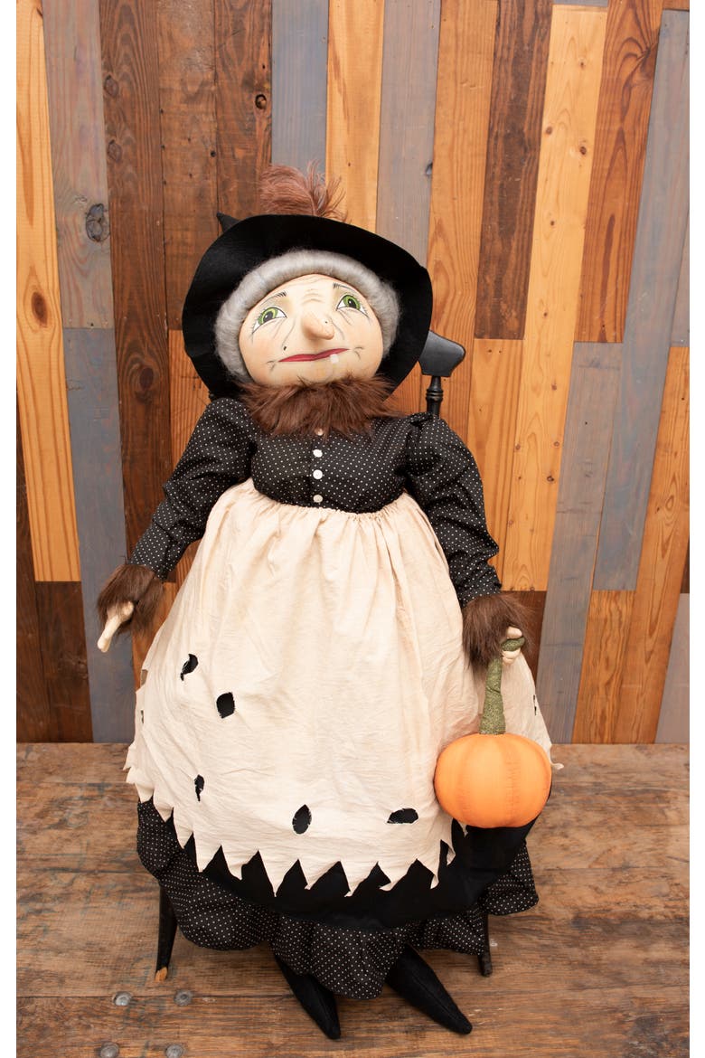Eunice Witch Halloween Joe Spencer Gathered Traditions Figurine, Alternate, color, Black