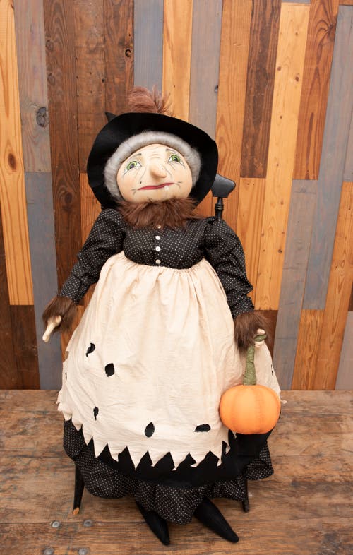 Gallerie Ii Eunice Witch Joe Spencer Gathered Traditions Halloween Art Doll Figure In Black