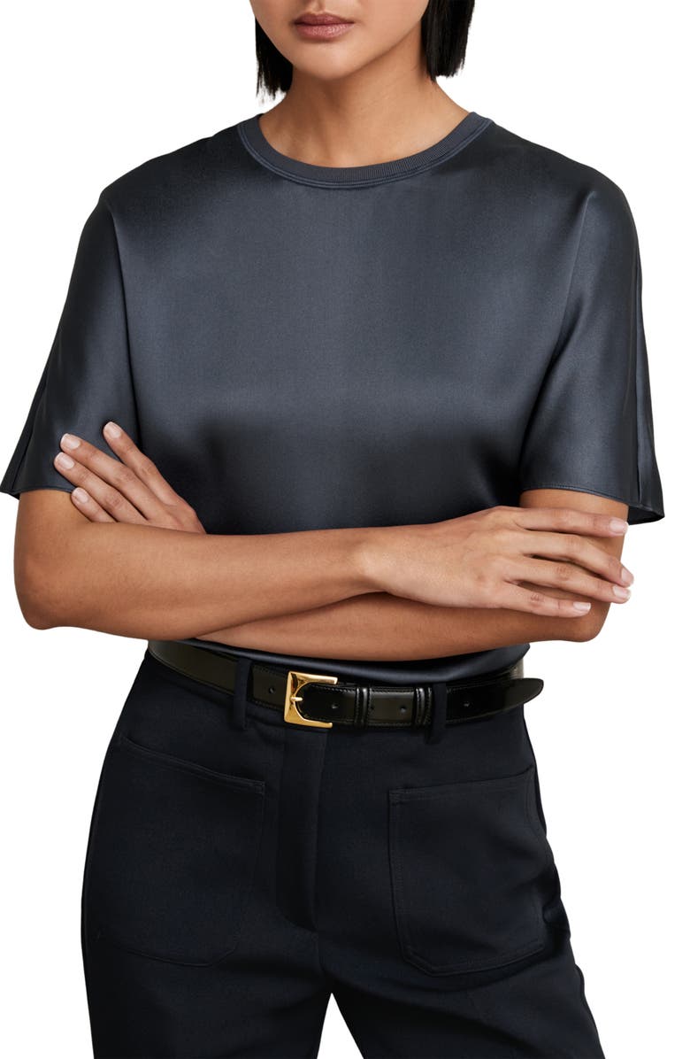 Reiss Lena Dolman Sleeve Silk Top, Main, color, Blue