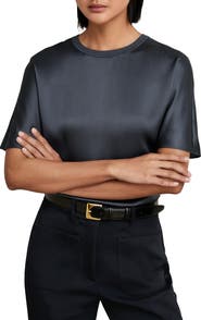 Reiss Lena Dolman Sleeve Silk Top