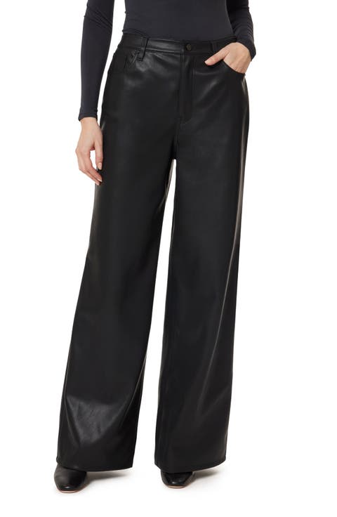 Slounch Wide Leg Faux Leather Pants