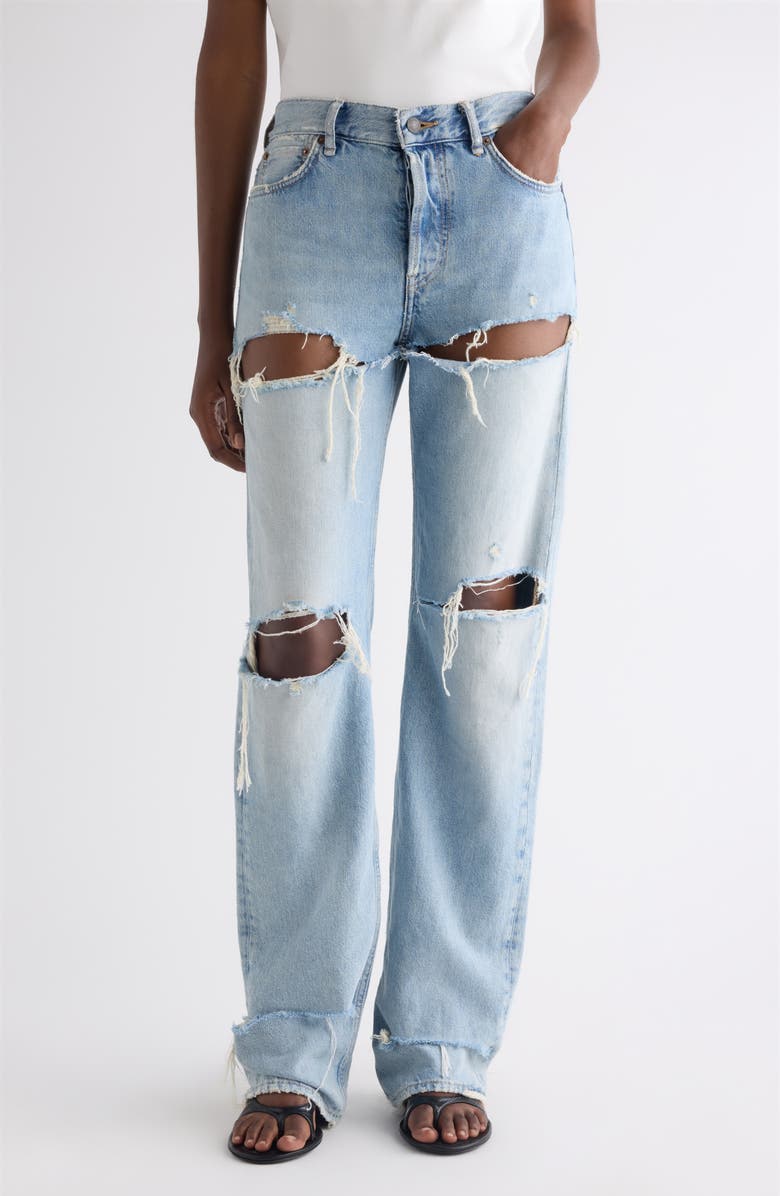 Acne Studios 2010 Distressed Straight Leg Jeans, Main, color, Light Blue
