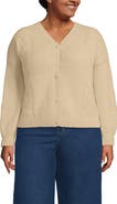 Lands' End Fuzzy Eyelash Cable Cardigan Sweater