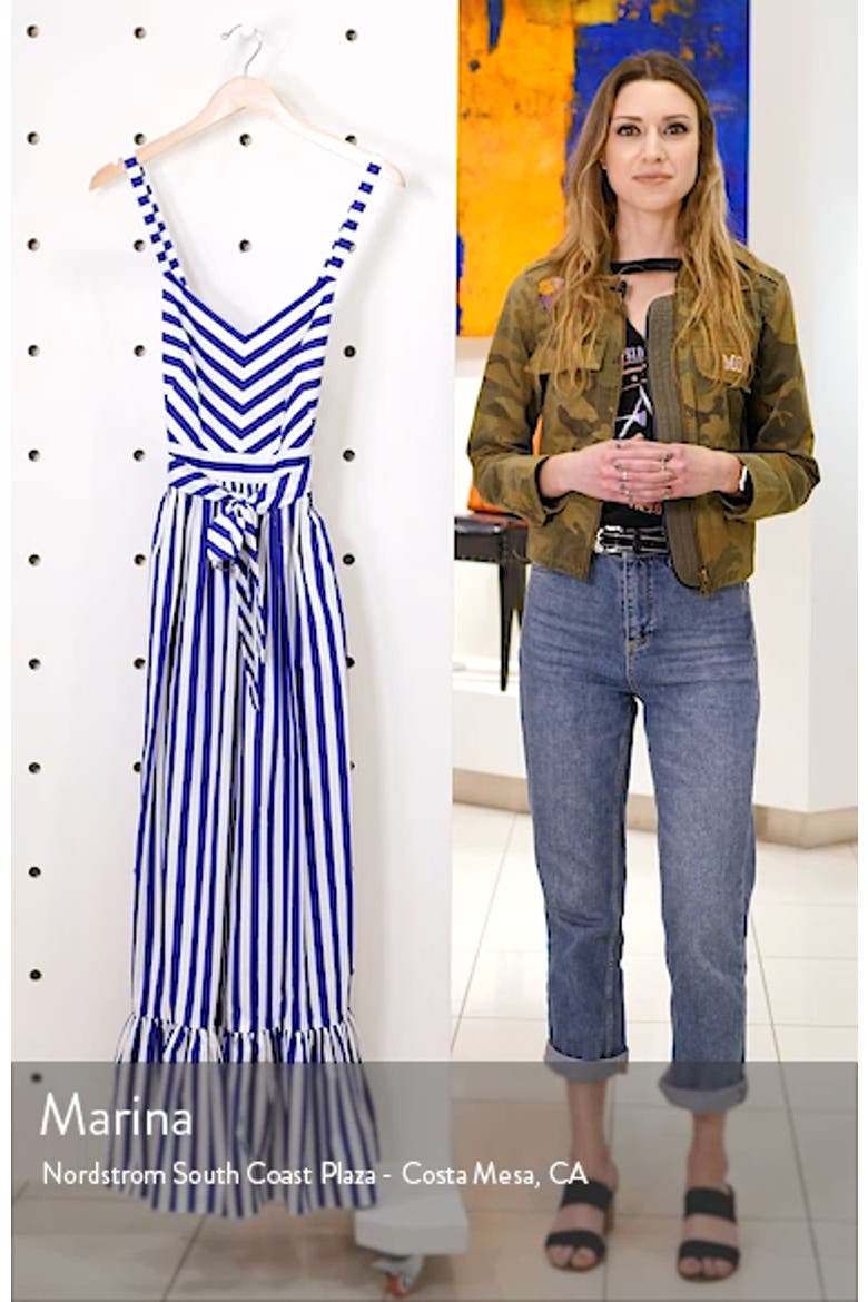 Stripe Ruffle Cotton Maxi Dress video