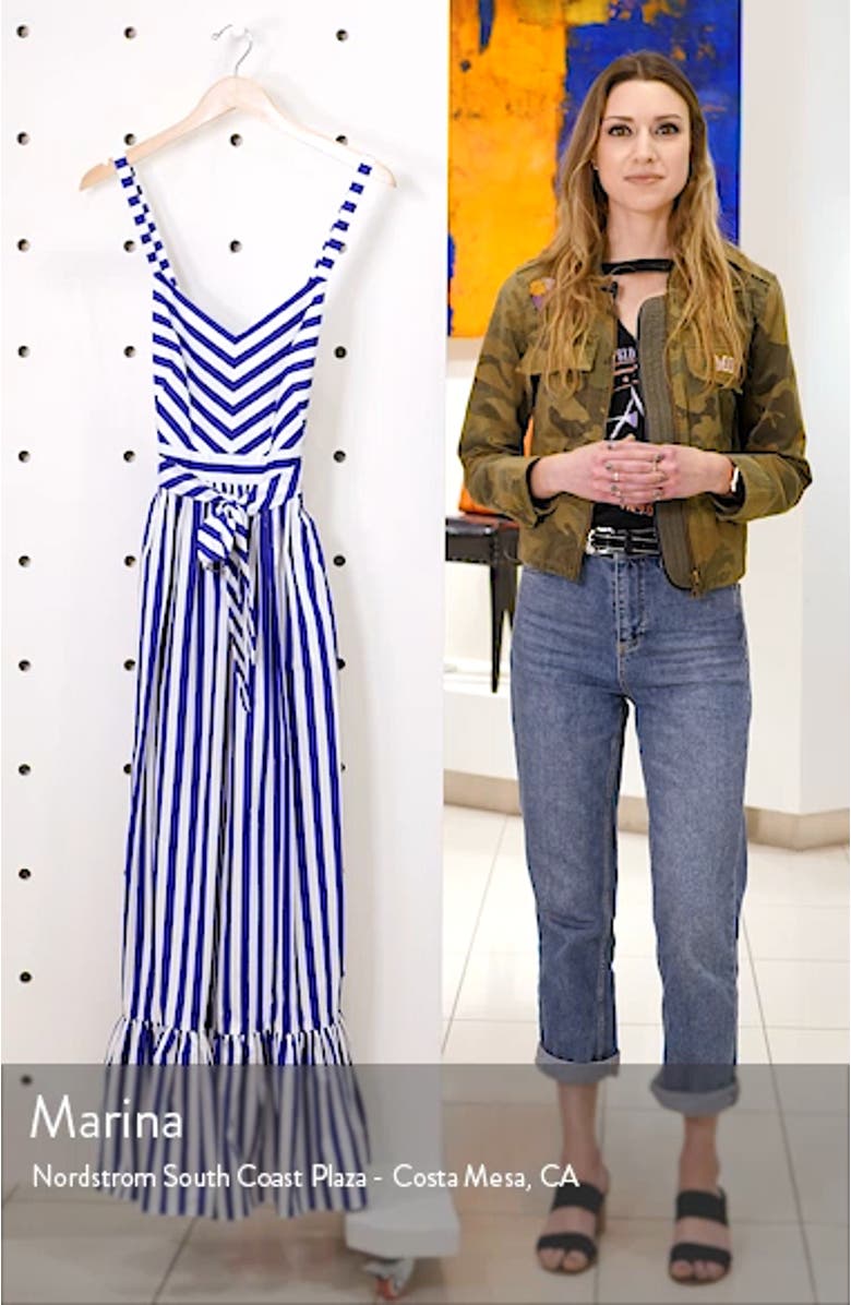 Stripe Ruffle Cotton Maxi Dress, sales video thumbnail