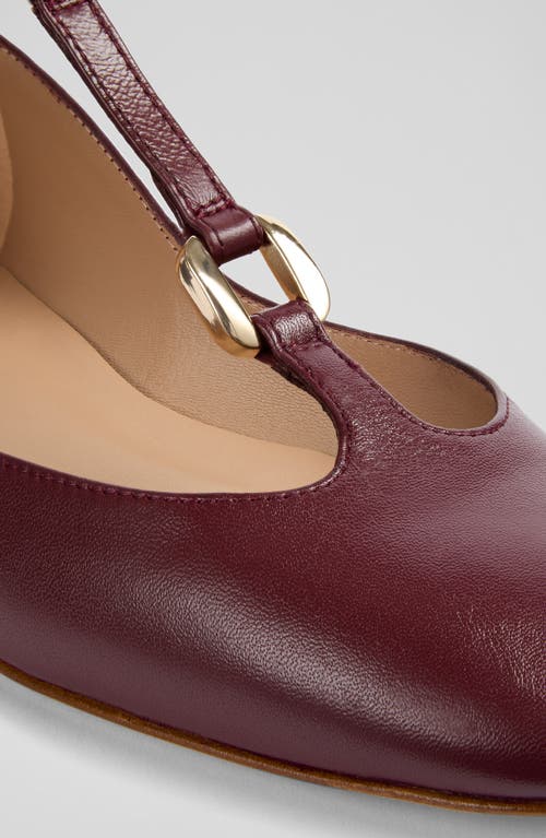 Lk Bennett Minna T-strap Flat In Burgundy