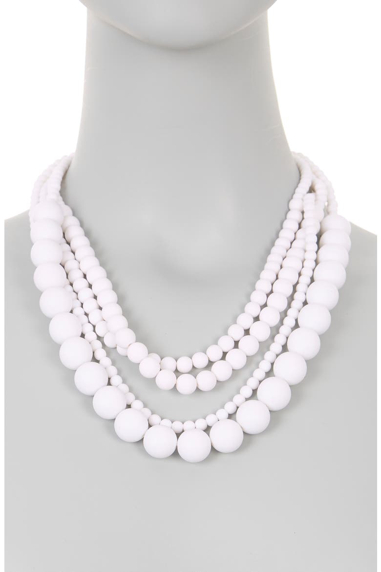 Beaded Layered Necklace, Alternate, color, WHITE