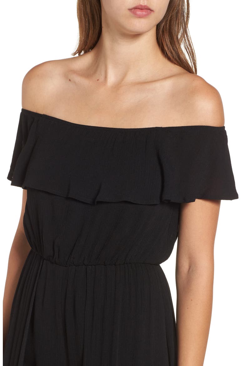 Gauze Maxi Romper, Alternate, color, BLACK