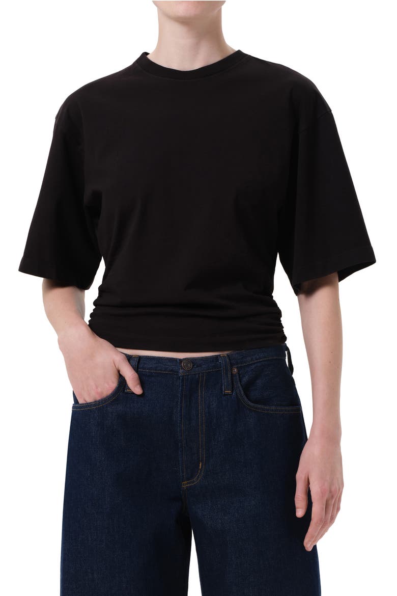 Shari Cotton T-Shirt, Main, color, BLACK