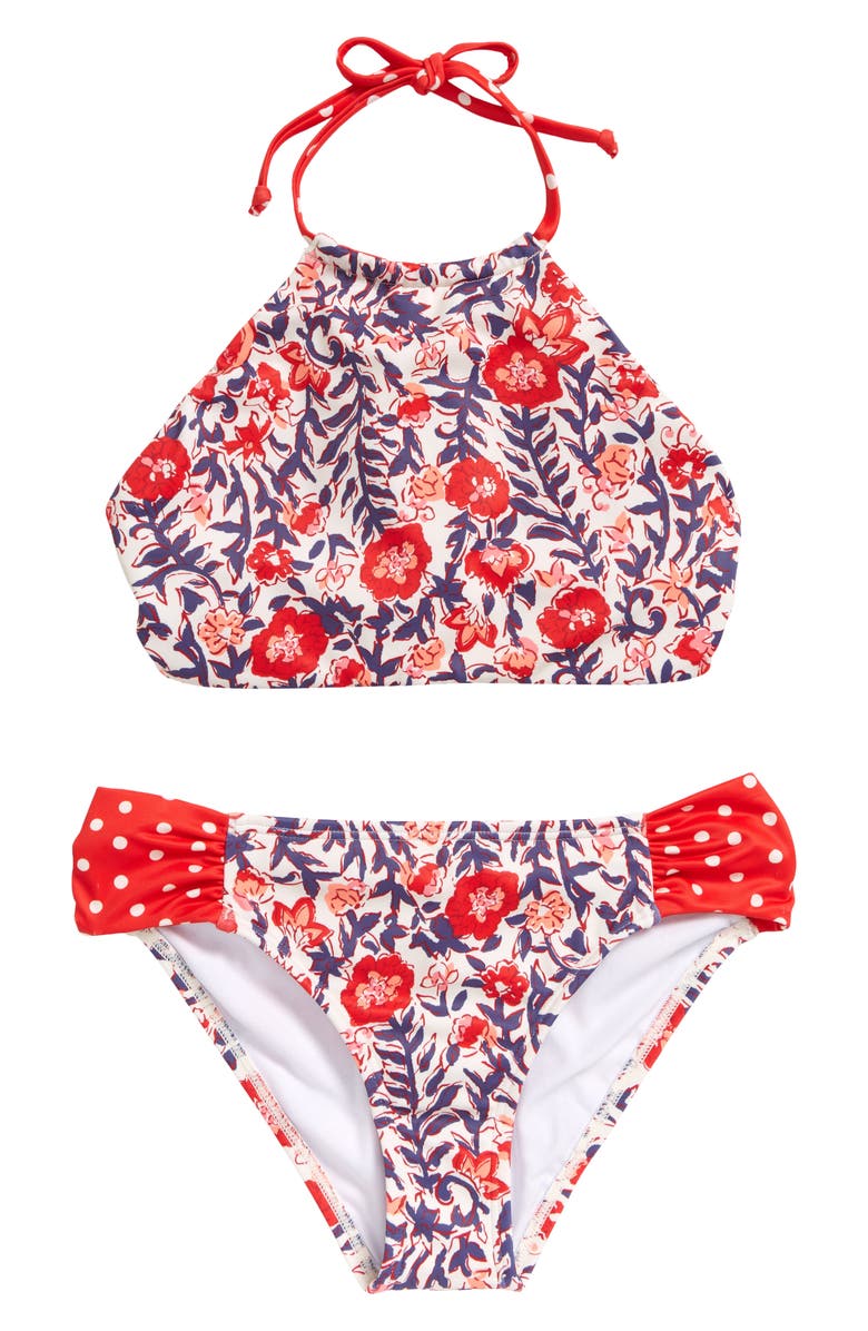 Billabong Kids' Floral Print Two-Piece Swimsuit, Main, color, 